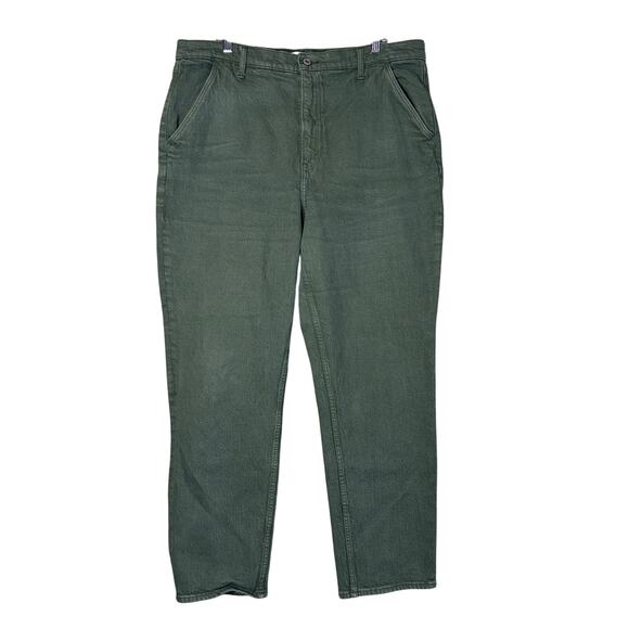 Abercrombie & Fitch Size 33 / 16 Jeans Ultra High Rise 90s Straight Leg Green - Picture 1 of 15